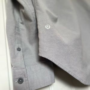 Lululemon Mens Grey Button Down Long Sleeve Shirt Size XL